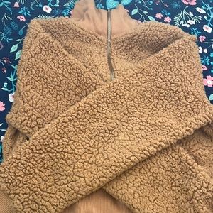 Brown half zip up